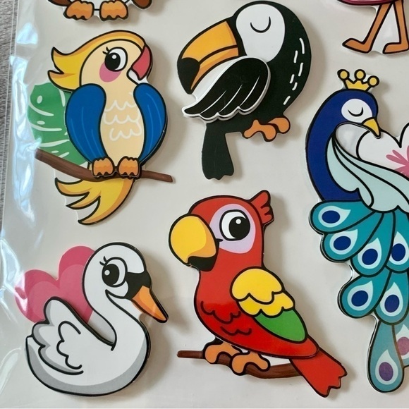 Crafter’s Square Colorful Pop Up Stickers Trio Package Set Sloth Llama Birds - Picture 2 of 15